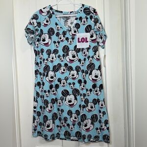 NWT women's size large (14-16) Disney Mickey Mouse LOL Blue Nightgown